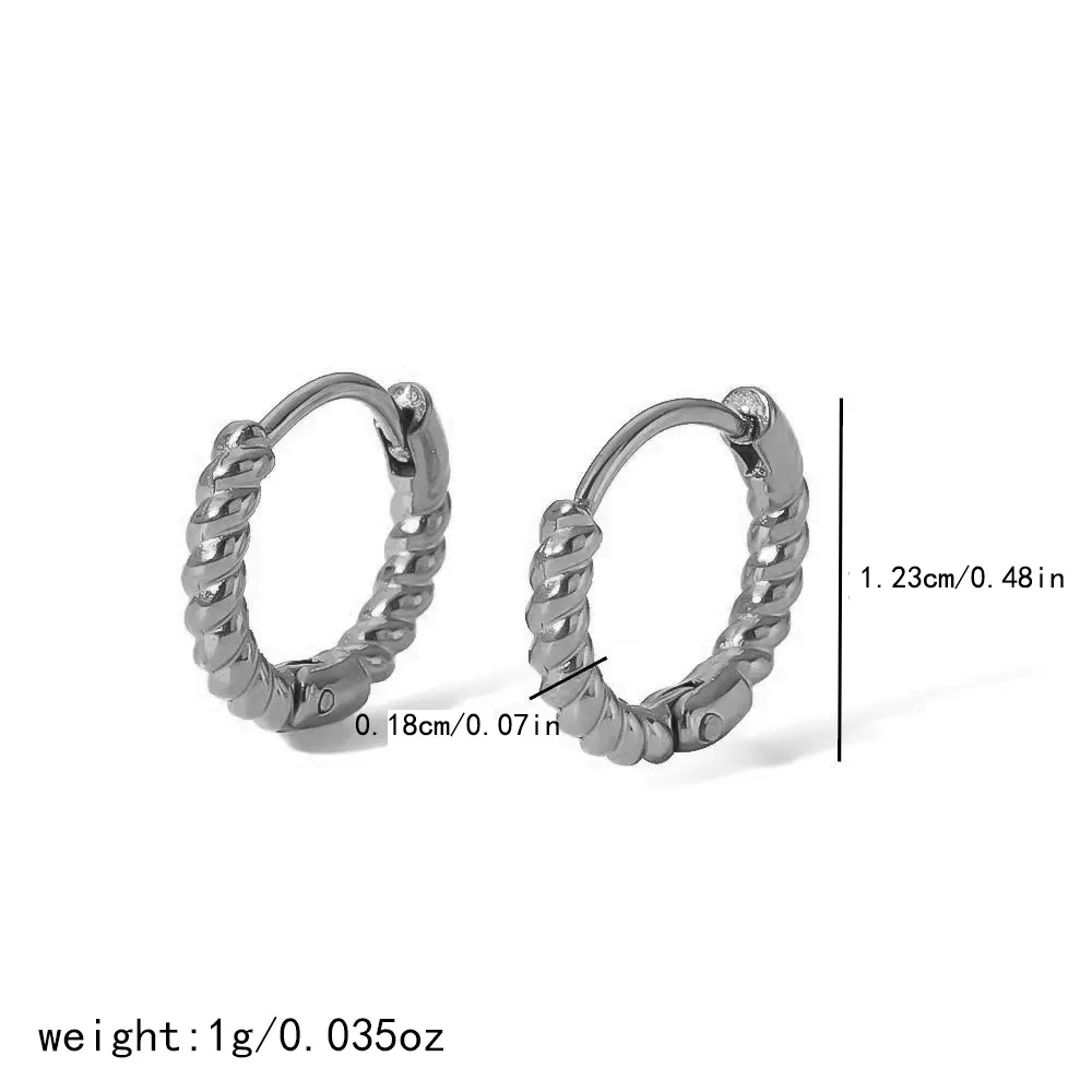 1 Pair Classic Simple Style Geometric Stainless Steel  Gold Color Women's Hoop Earrings Picture2